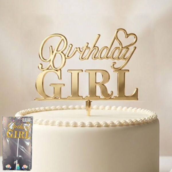 PASTA YAZISI PLASTİK BİRTHDAY GIRL GOLD