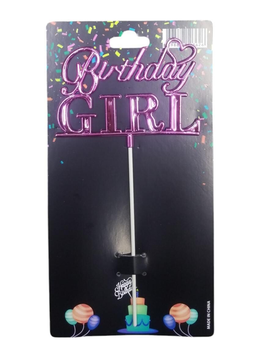 PASTA YAZISI PLASTİK BİRTHDAY GIRL PEMBE