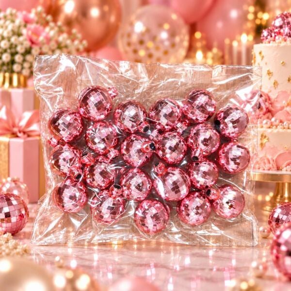 DİSKO TOPU PLS 4 CM ROZ 20 Lİ (1 KOLİ 200 PK)