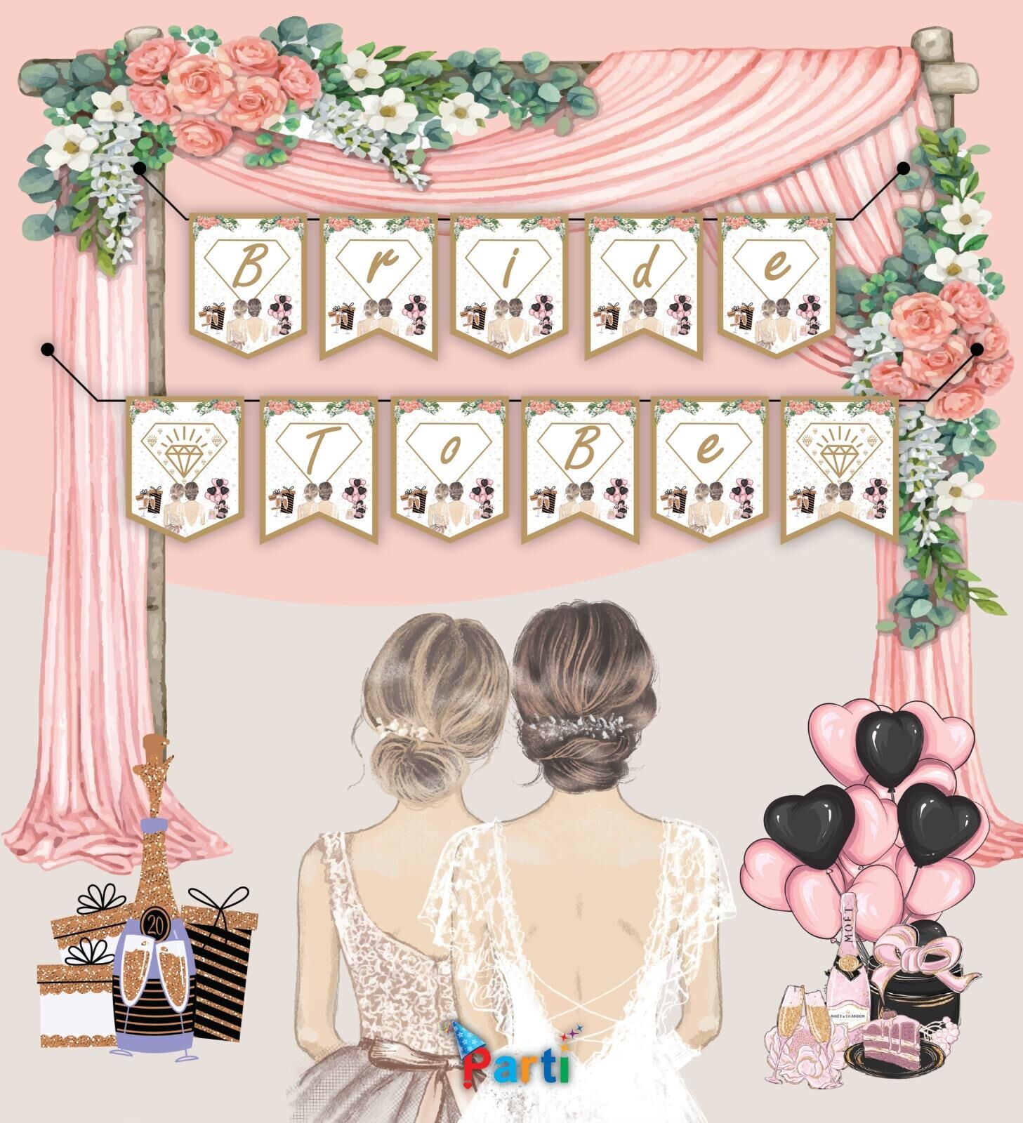 YAZI ZARF BANNER BRİDE TO BE GOLD