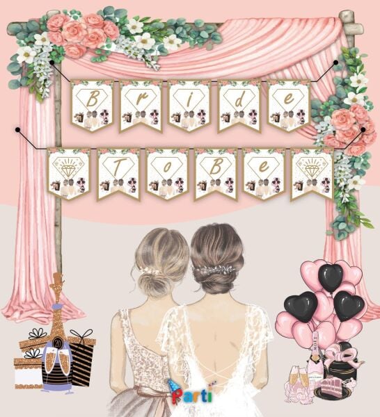 YAZI ZARF BANNER BRİDE TO BE GOLD