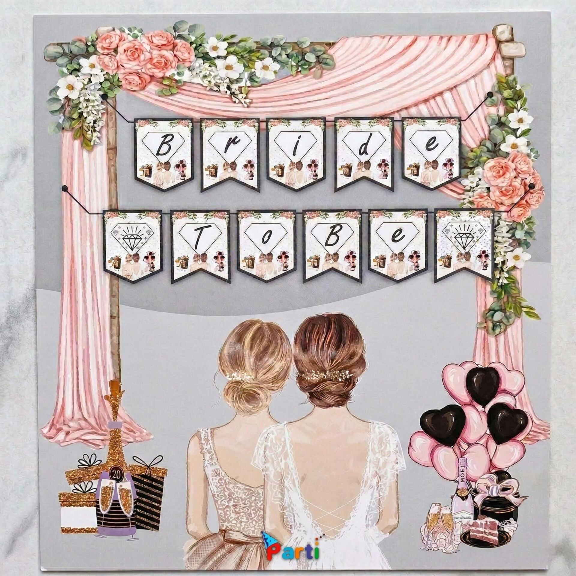 YAZI ZARF BANNER BRİDE TO BE GÜMÜŞ