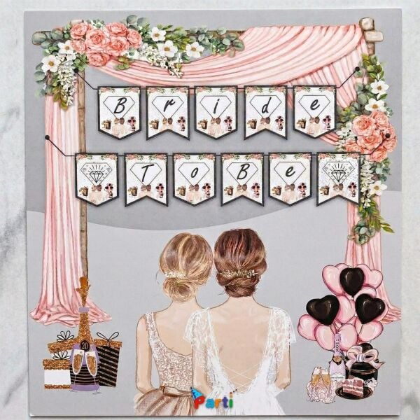YAZI ZARF BANNER BRİDE TO BE GÜMÜŞ
