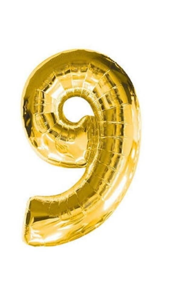 34 İNC FOLYO BALON RAKAM ALTIN 9