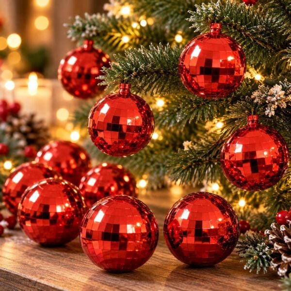 NOEL DİSKO TOPU 5 CM KIRMIZI 20 Lİ (1 KOLİ 110 PK)