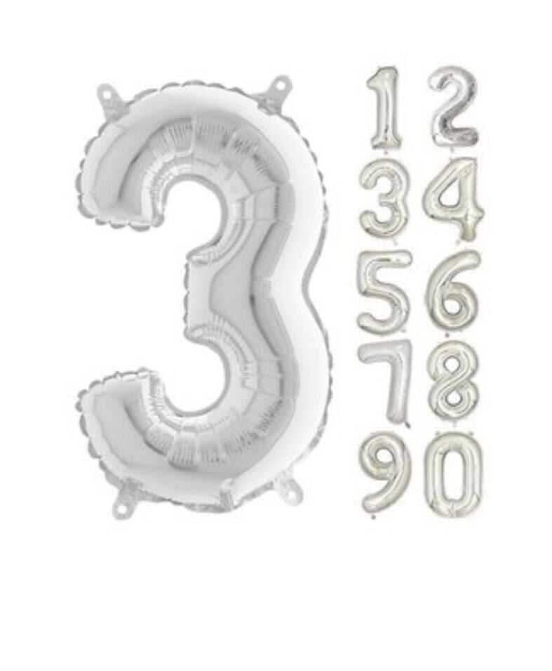 34 İNC FOLYO BALON RAKAM GÜMÜŞ 3