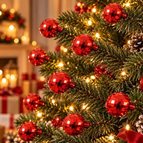 NOEL DİSKO TOPU 4 CM KIRMIZI 20 Lİ (1 KOLİ 200 PK)