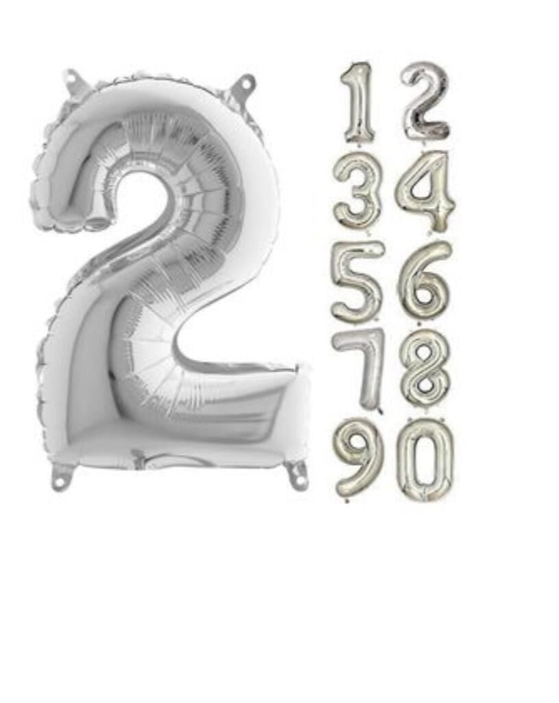 34 İNC FOLYO BALON RAKAM GÜMÜŞ 2