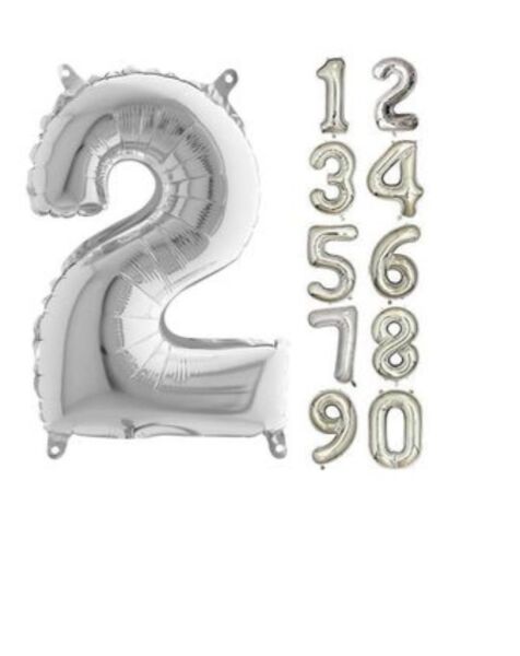 34 İNC FOLYO BALON RAKAM GÜMÜŞ 2