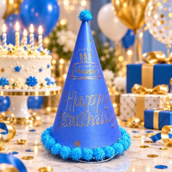 ŞAPKA 12 Lİ HAPPY BİRTHDAY MAVİ (1 KOLİ 360 AD)