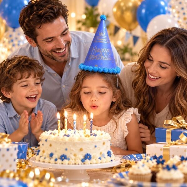 ŞAPKA 12 Lİ HAPPY BİRTHDAY MAVİ (1 KOLİ 360 AD)
