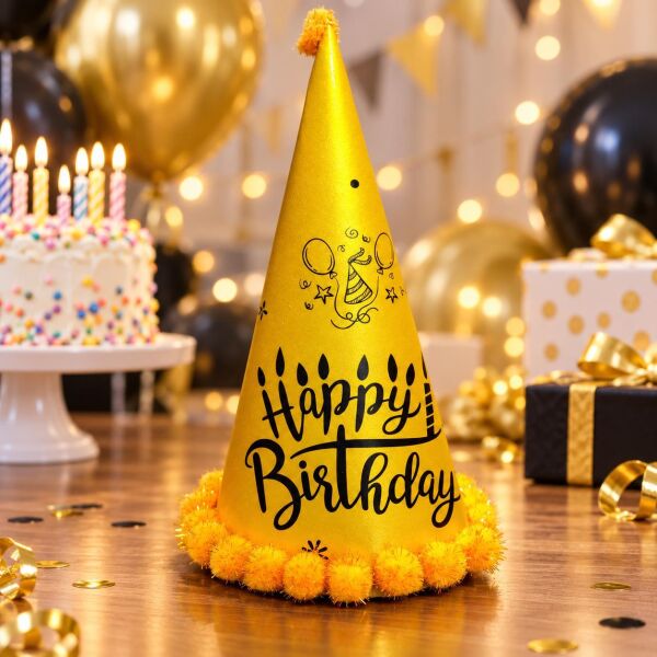 ŞAPKA 12 Lİ HAPPY BİRTHDAY GOLD (1 KOLİ 360 AD)