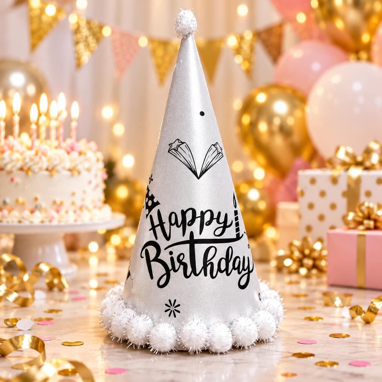 ŞAPKA 12 Lİ HAPPY BİRTHDAY GÜMÜŞ (1 KOLİ 360 AD)