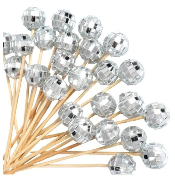 DİSKO TOPU KÜRDAN 4 CM 20 Lİ GÜMÜŞ