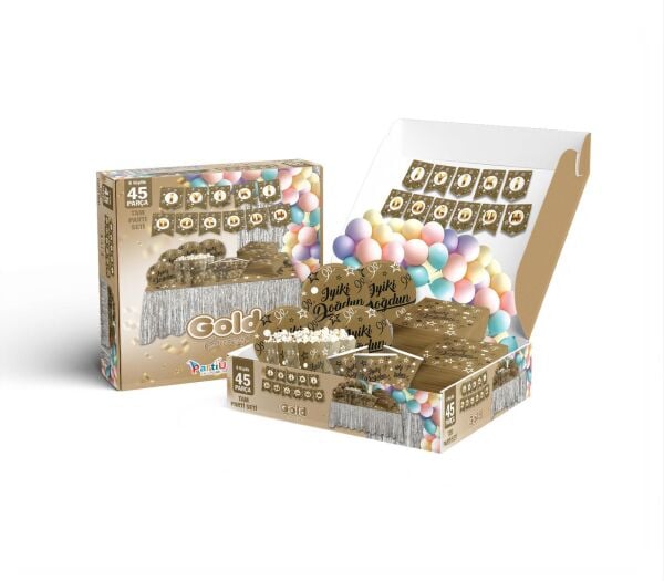 PARTİ SETİ 8 KİŞİLİK İYİKİ DOĞDUN GOLD