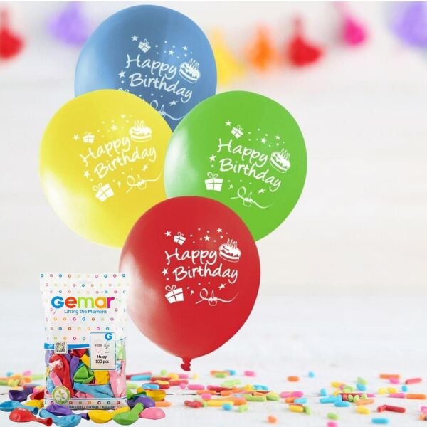 BALON BASKILI PASTEL HAPPY 100 LÜ