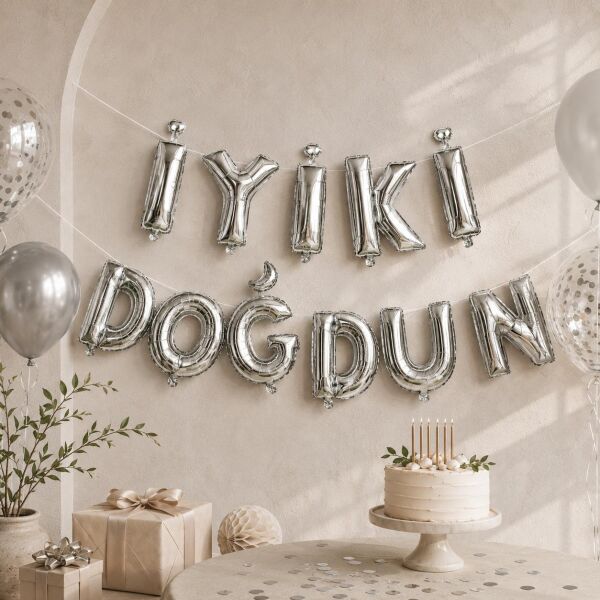 SET İYİKİ DOĞDUN FOLYO BALON GÜMÜŞ