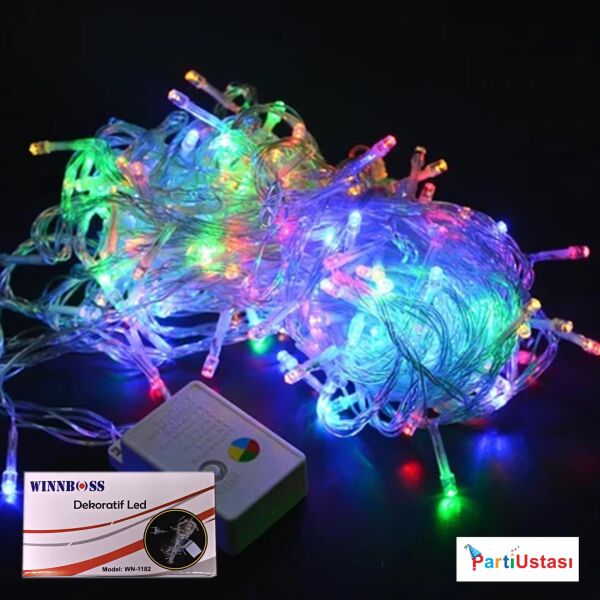 LED IŞIK 10 METRE WN 1182 RENKLİ RGB 100 AMPUL