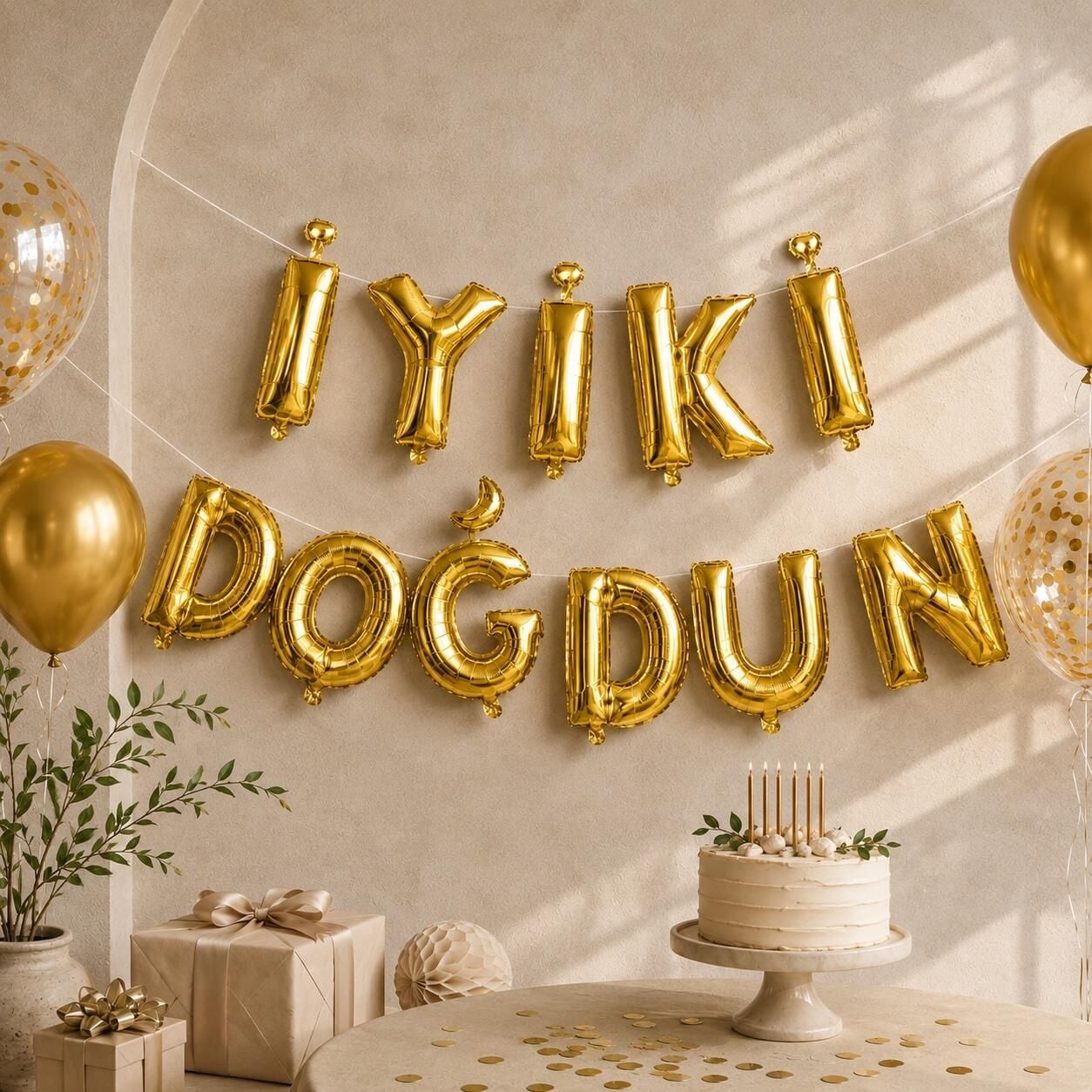 SET İYİKİ DOĞDUN FOLYO BALON ALTIN