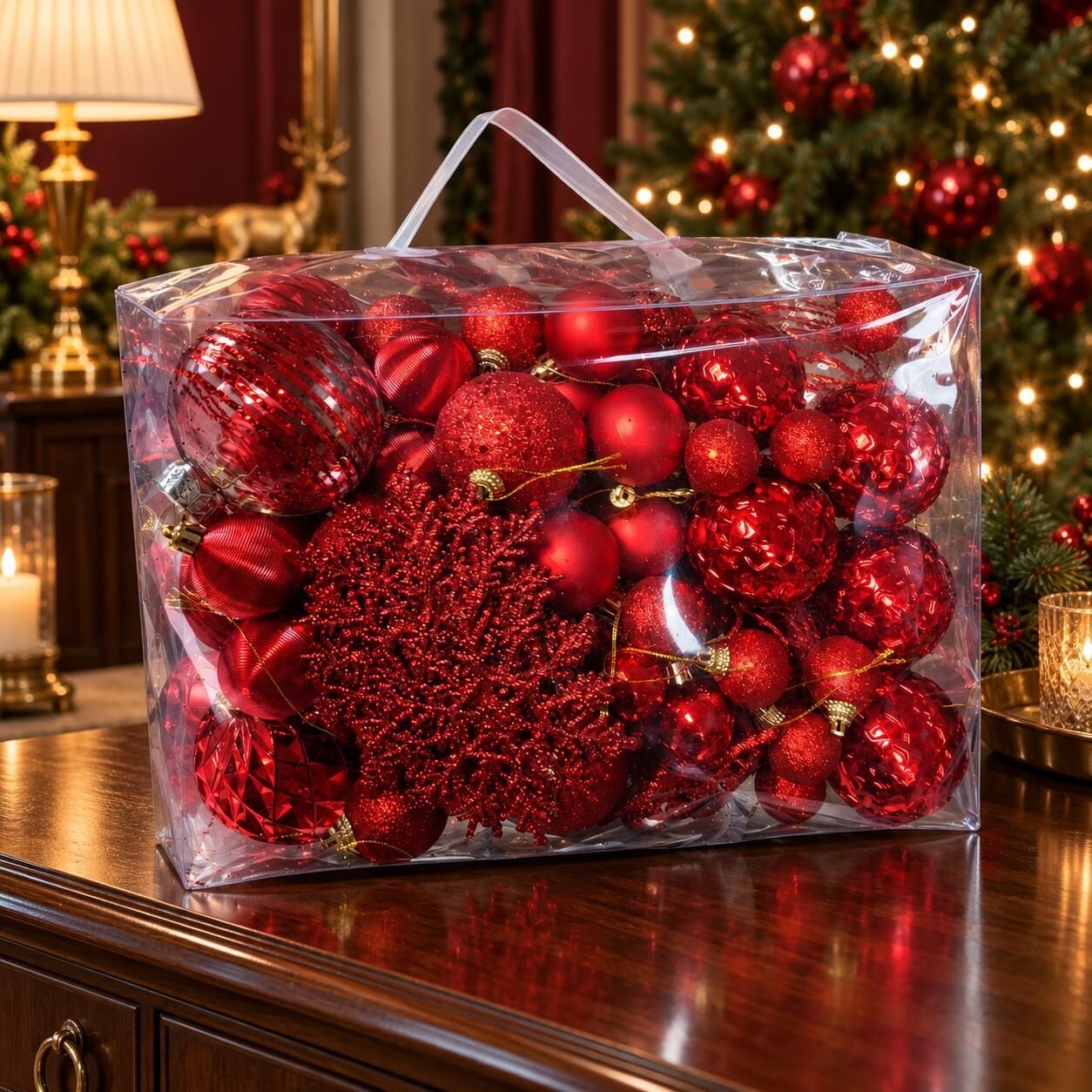 LÜX ÇANTA NOEL SET 100 LÜ KRMZ  (1 KOLİ 18 PK)