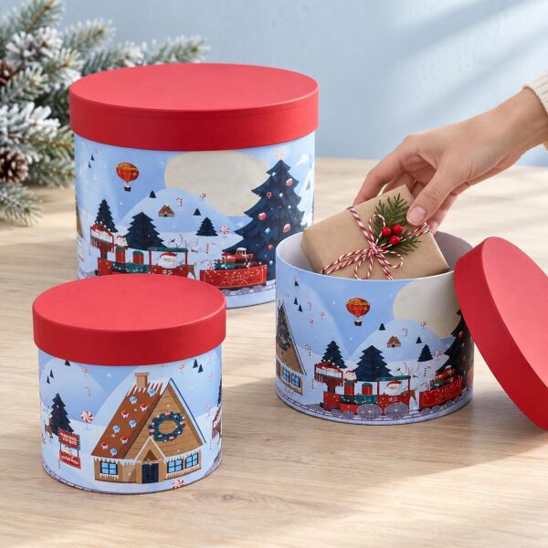 KUTU NOEL 3 LÜ SİLİNDİR 20X20H 17X17H 15X15H