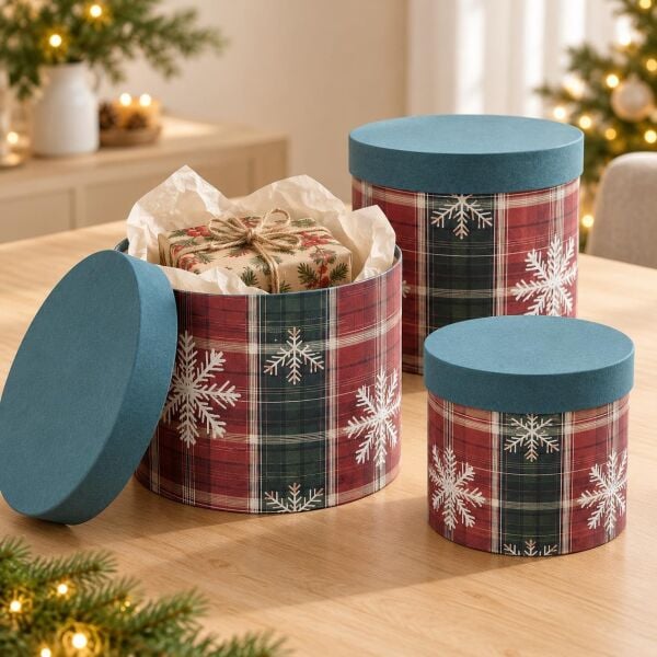 KUTU NOEL 3 LÜ SİLİNDİR 20X20H 17X17H 15X15H