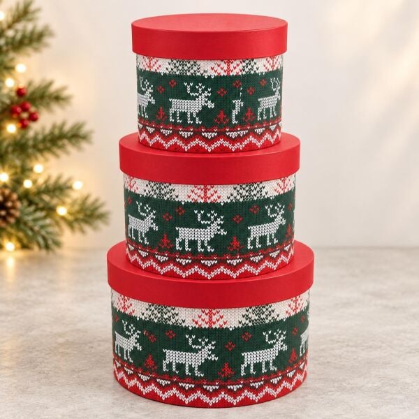 KUTU NOEL 3 LÜ SİLİNDİR 20X20H 17X17H 15X15H