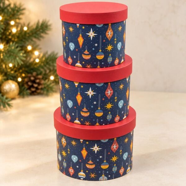 KUTU NOEL 3 LÜ SİLİNDİR 20X20H 17X17H 15X15H