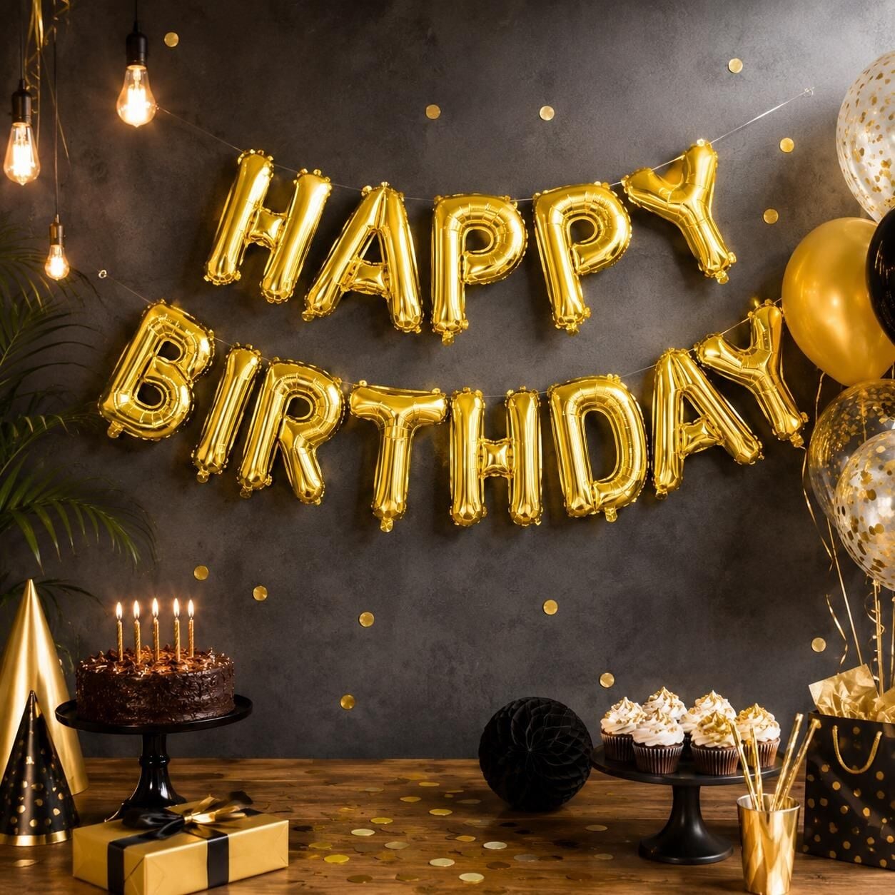 SET HAPPY BİRTDAY FOLYO BALON ALTIN