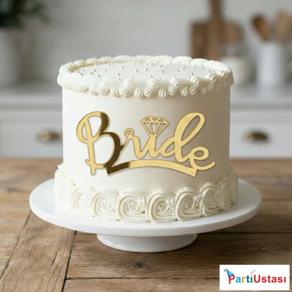 PASTA ÖNÜ YAZI PLEKSİ BRİDE GOLD
