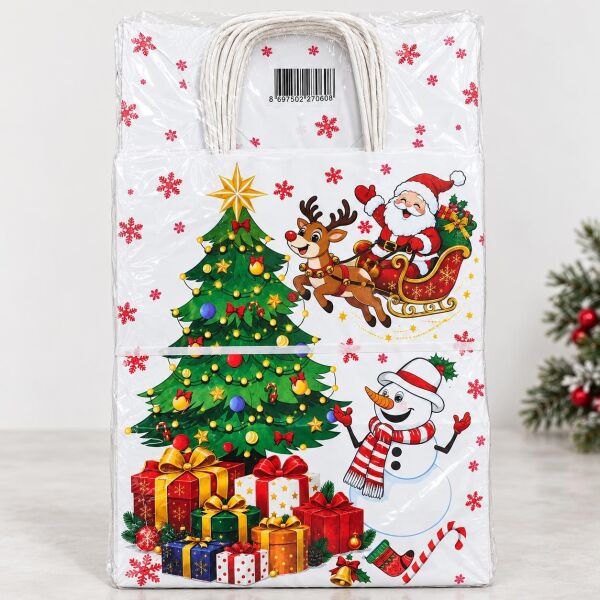 ÇANTA BÜKÜM SAPLI 25 X 12 X 31 H 25AD NOEL BABA