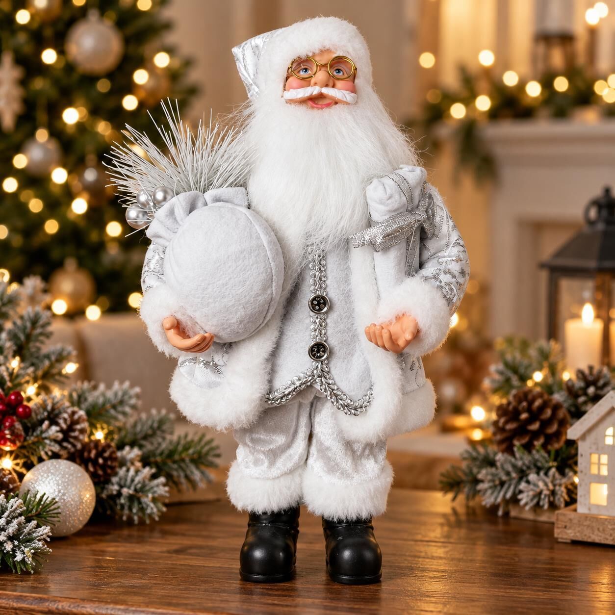 NOEL BABA GÜMÜŞ 30 CM (1 KOLİ 48 AD)