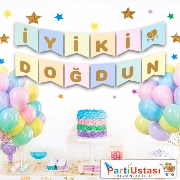 YAZI VARAKLI ZARF BANNER İYK  DOĞDUN MACARON GOLD