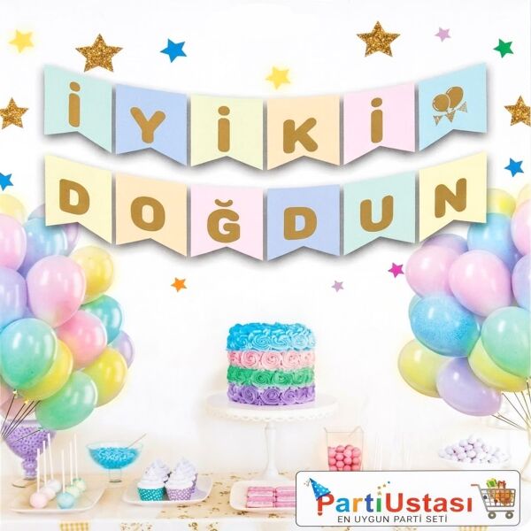 YAZI VARAKLI ZARF BANNER İYK  DOĞDUN MACARON GOLD