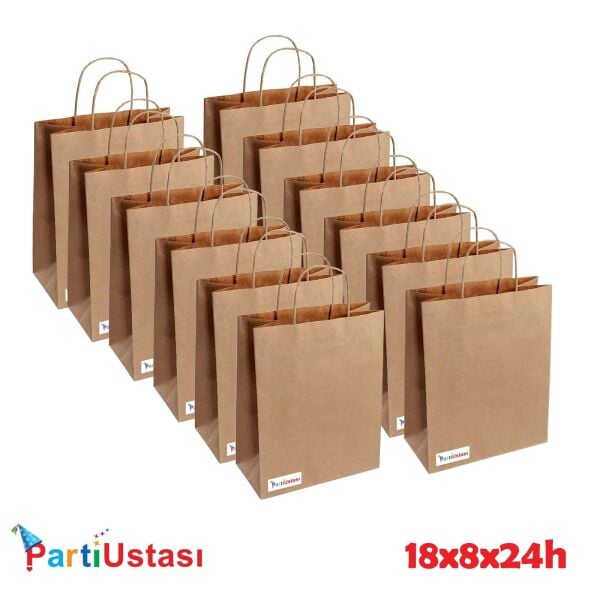 ÇANTA BÜKÜM SAPLI 18 X 8 X24 H (25AD) KRAFT