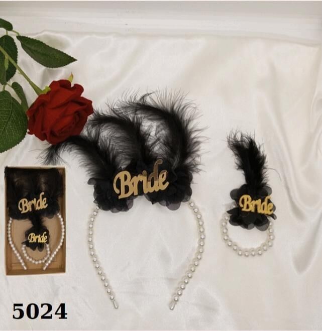 SET TAÇ İNCİLİ SİYAH GOLD