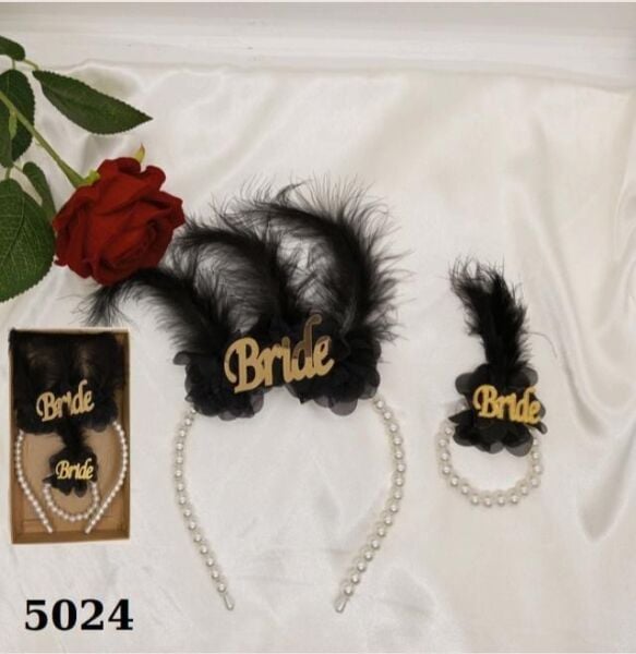 SET TAÇ İNCİLİ SİYAH GOLD