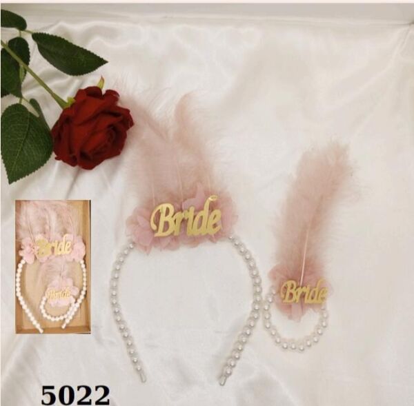 SET TAÇ İNCİLİ PEMBE GOLD