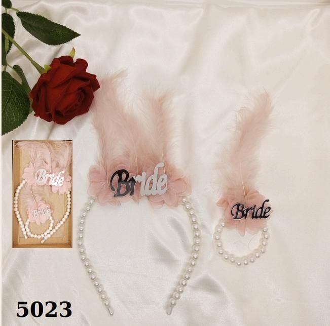 SET TAÇ İNCİLİ PEMBE GÜMÜŞ