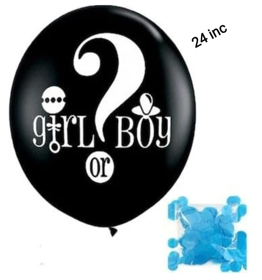 BALON CİNSİYET LATEX GIRL BOY ? MAVİ PULLU 24 İNÇ