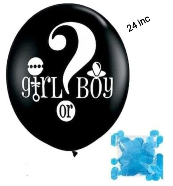 BALON CİNSİYET LATEX GIRL BOY ? MAVİ PULLU 24 İNÇ