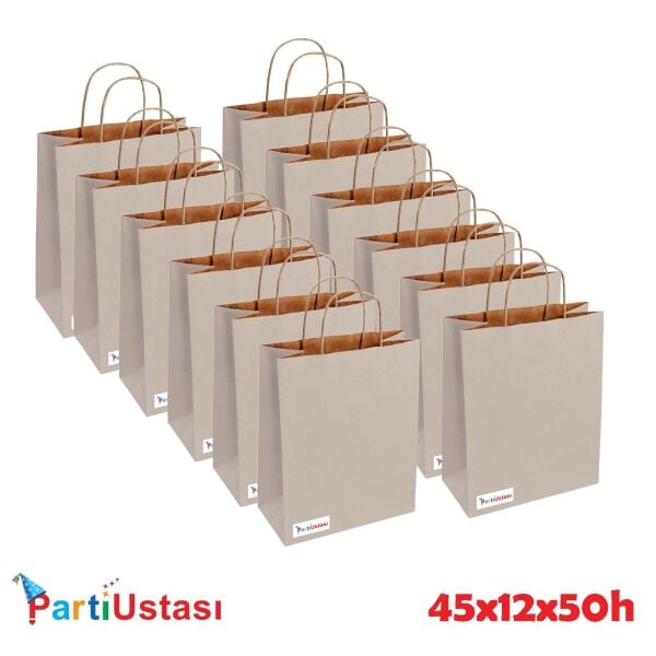 ÇANTA BÜKÜM SAPLI 45 X 12 X 50 H (25AD) GÜMÜŞ