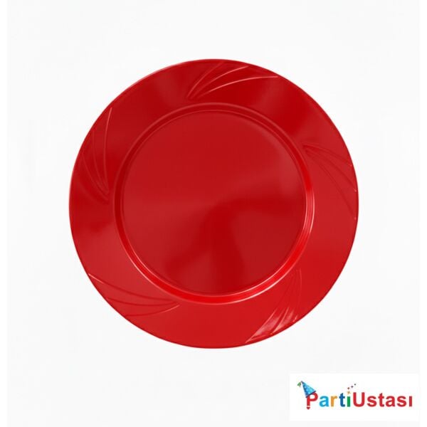 TABAK MİKA 26 CM 6 LI KIRMIZI