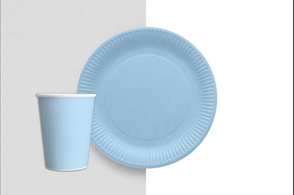 TABAK BARDAK PASTEL MAVİ