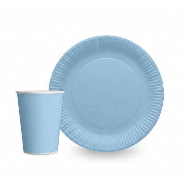 TABAK BARDAK PASTEL MAVİ