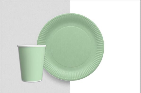 TABAK BARDAK PASTEL YEŞİL