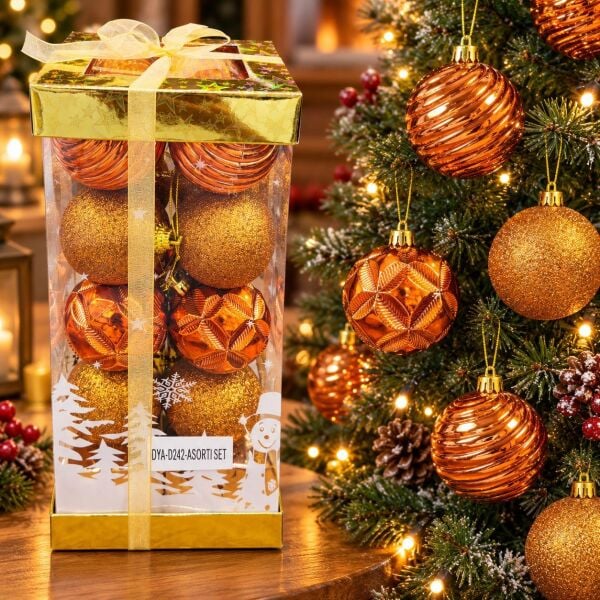 LÜX ASORTİ NOEL TOP 5 CM GMŞ 20 Lİ (1 KOLİ 90 PK)