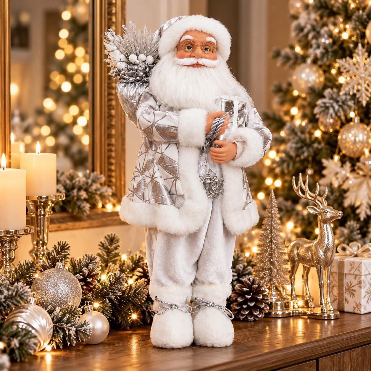 NOEL BABA GÜMÜŞ 44 CM (1 KOLİ 36 AD)