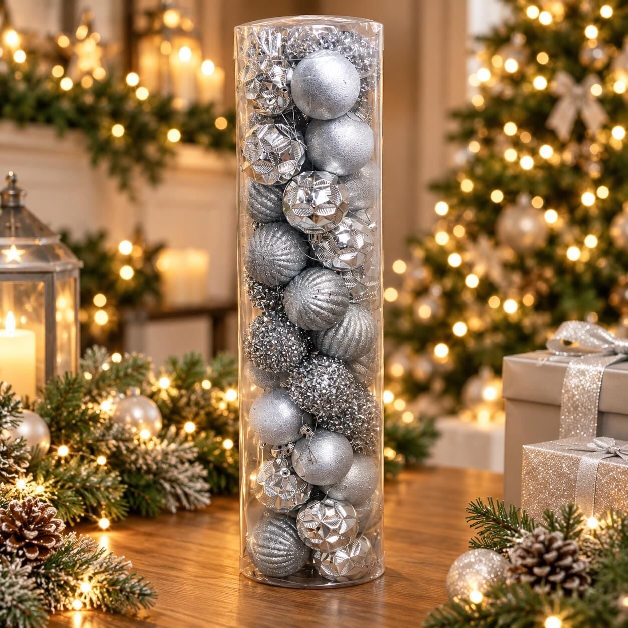 LÜX NOEL TOP 6 CM GÜMÜŞ 48 Lİ (1 KOLİ 20 PK)