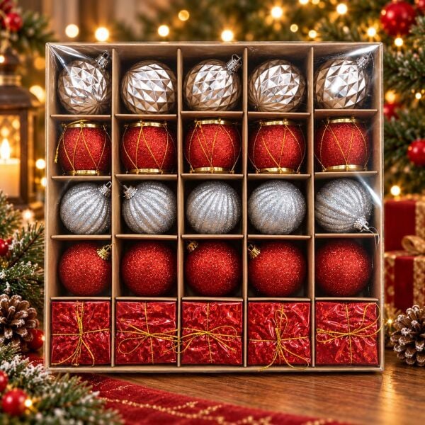 LÜX SET GRAND GALA25PARÇA RED/GMŞ 5CM(1KOLİ 72PK)